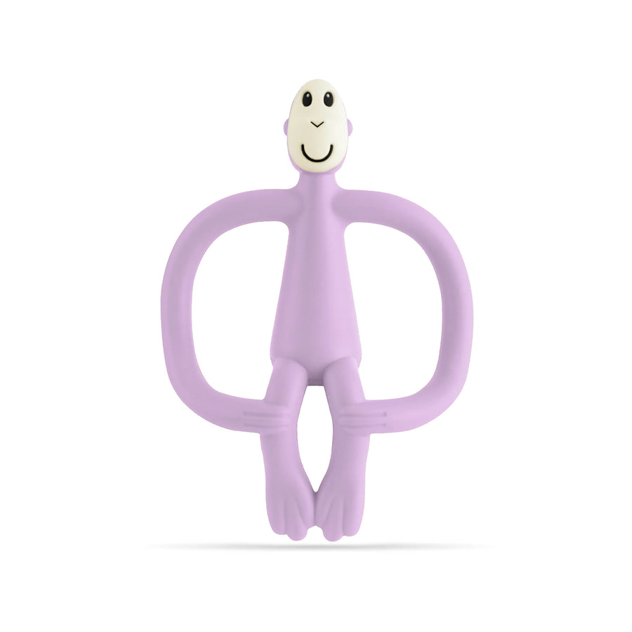 Matchstick Monkey Teething Toy and Gel Applicator - Lilac baby teether for sore gums with textured bumps and easy-grip design