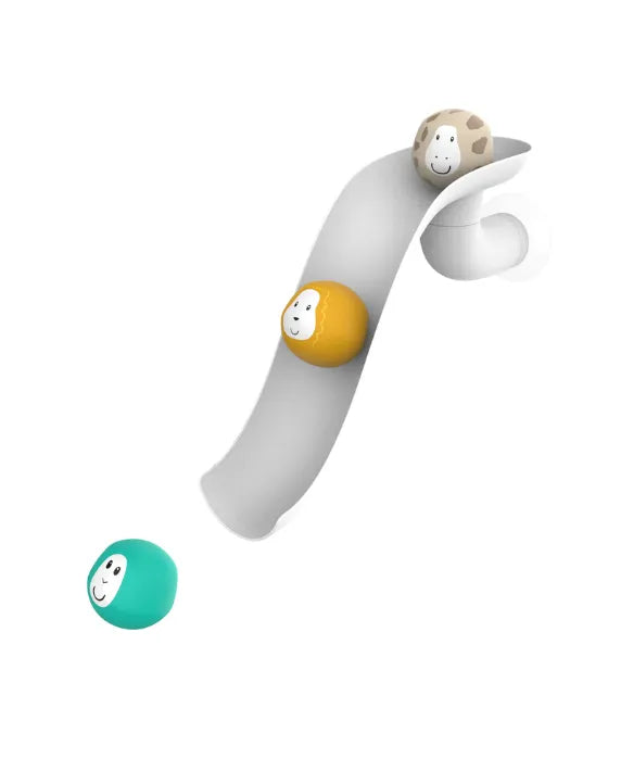 Matchstick Monkey bath slide set with slide and three animal rocks for toddlers