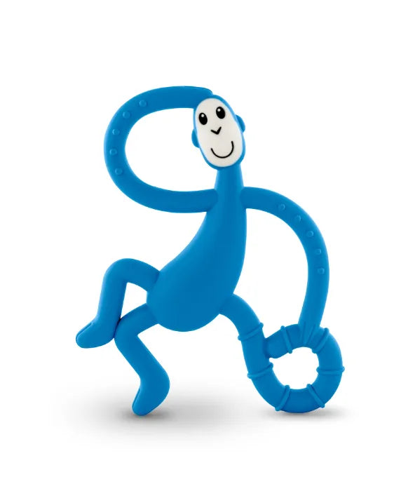 Matchstick Monkey Dancing Monkey Teether in blue for soothing sore baby gums