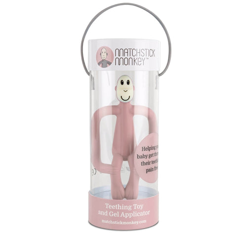 Matchstick Monkey Teething Toy and Gel Applicator - Dusty Pink, alternate view