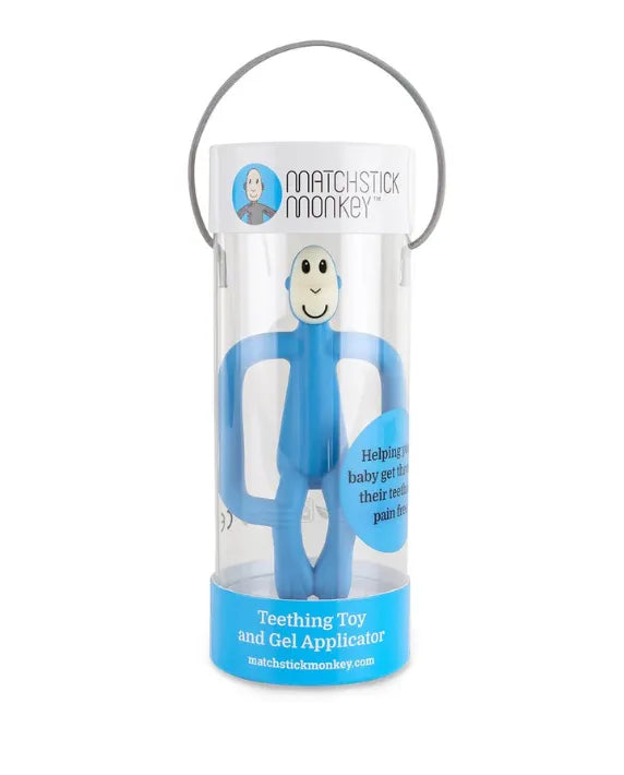 Matchstick Monkey Baby Blue Teething Toy and Gel Applicator