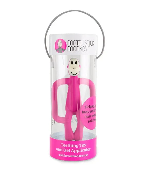 Matchstick Monkey Pink Teething Toy and Gel Applicator