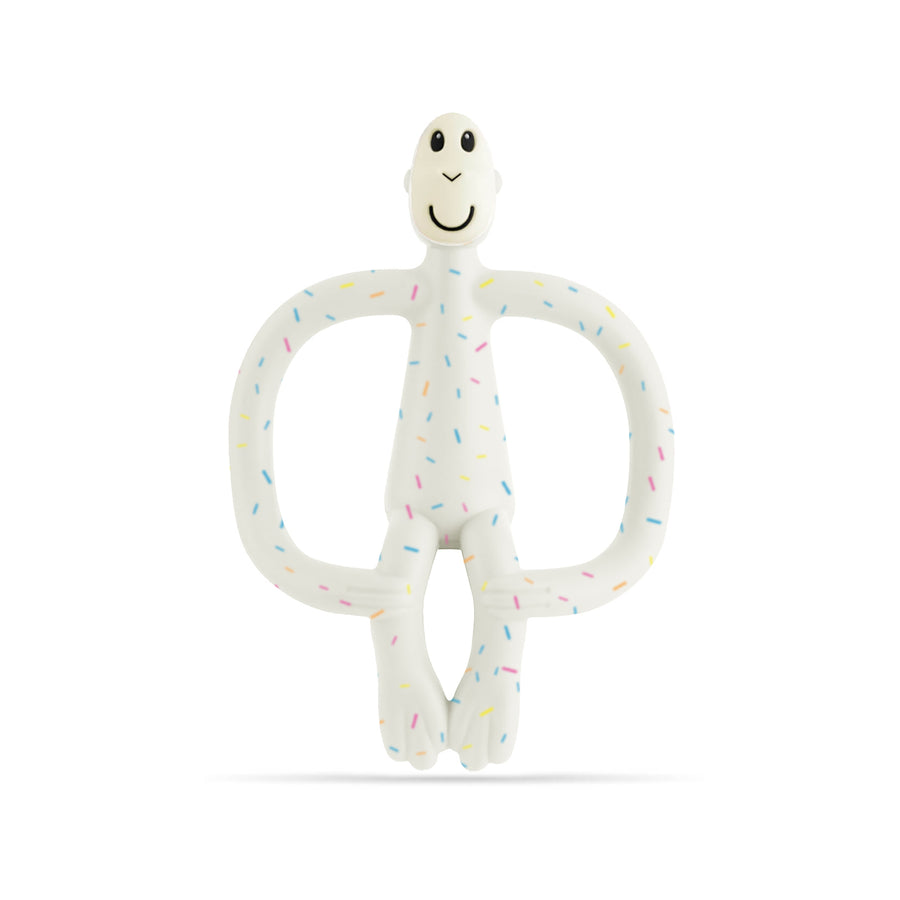 Matchstick Monkey Teething Toy and Gel Applicator - Confetti Cream baby teether for sore gums with textured bumps and easy-grip design