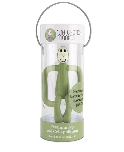 Matchstick Monkey Teething Toy and Gel Applicator - Olive, alternate view