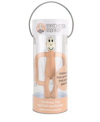 Matchstick Monkey Teething Toy and Gel Applicator - Peach view 2