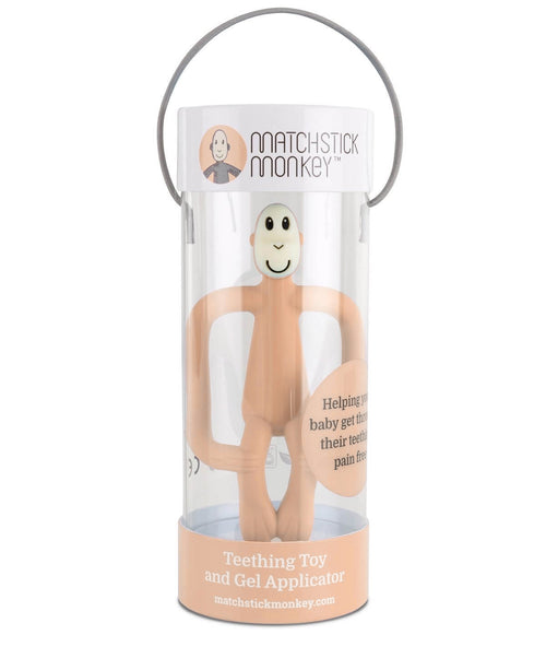 Matchstick Monkey Teething Toy and Gel Applicator - Peach, alternate view