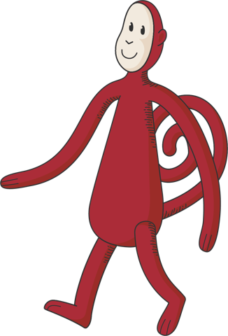 Red Monkey illustrated character